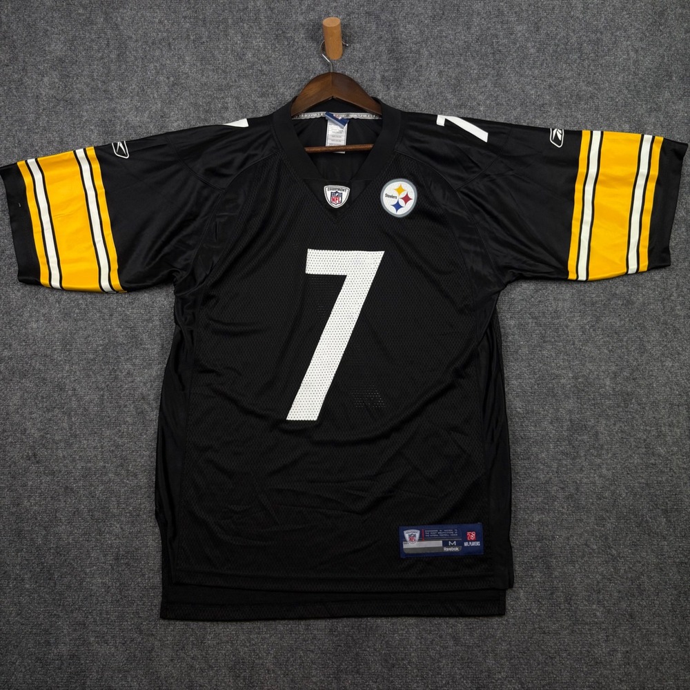 Reebok Steelers Jersey Mens Medium Black Ben Roethlisberger 7 NFL Football 7009A